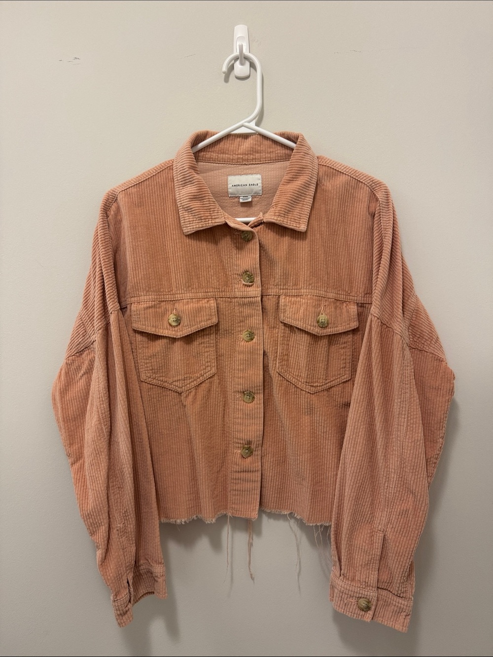 American Eagle Outfitters Dusty Rose Corduroy Cropped Jacket